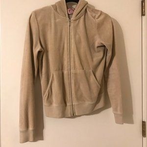 Juicy Couture Velour Hooded zip up top Tan
